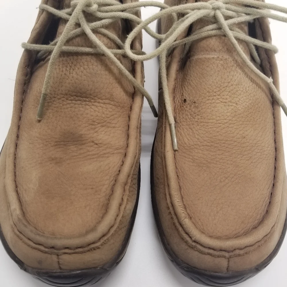 Alegria Mens Size 8.5US 42EU Chukka Boots Taupe Tan Leather Suede Ankle Boot